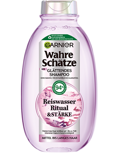 Garnier Wahre Schätze Reiswasser Ritual & Stärke, Glättendes Shampoo, 250 ml - Produktabbildung